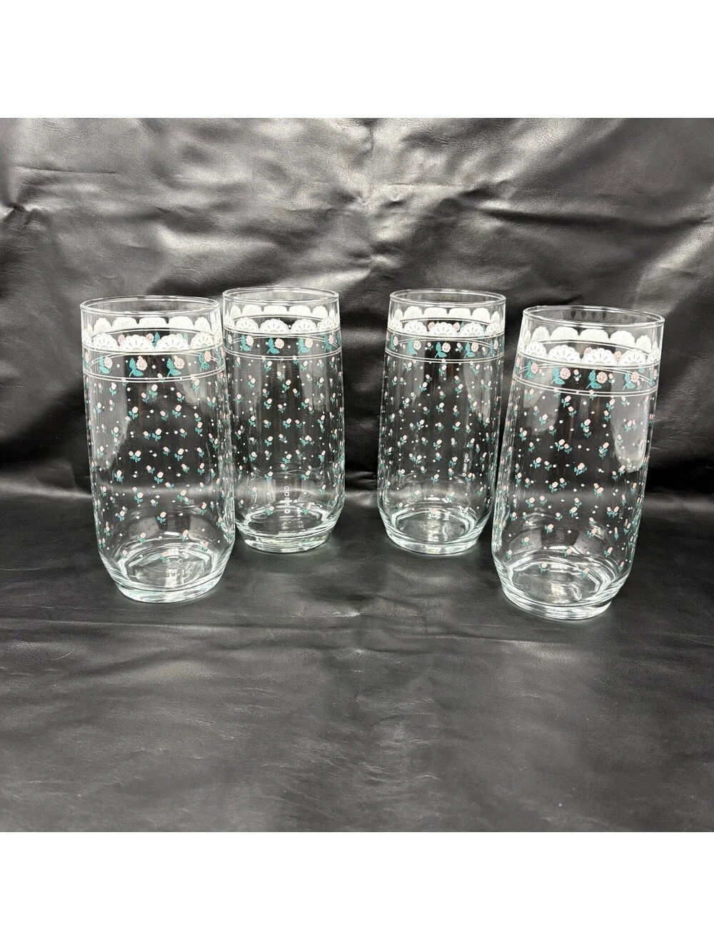 Anchor Hocking Pink Rose Victoriana Iced Tea Glasses Set of 4 16 Oz